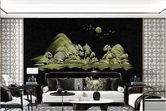 五指山森佰汇航空纤维墙咔(湖光山色)